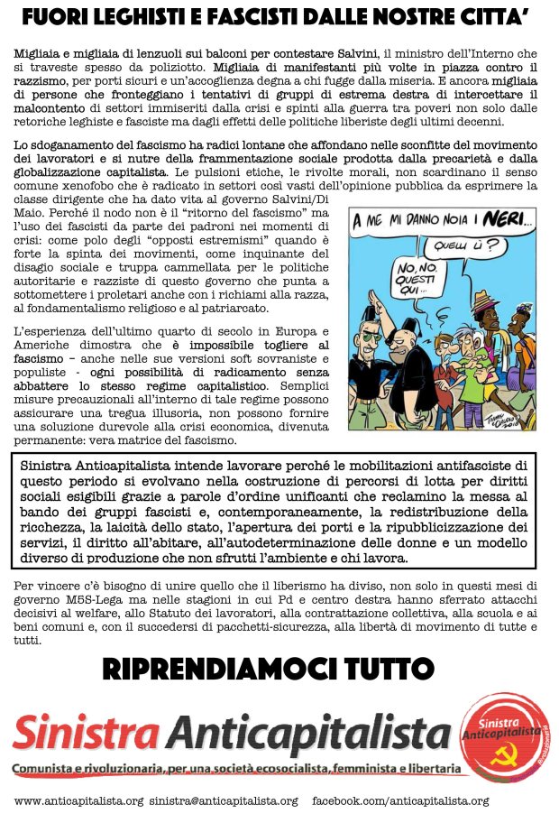 FUORI I FASCISTI DALLE NOSTRE CITTA