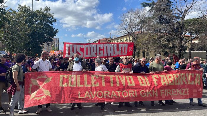 La manifestazione nazionale di Firenze, indetta dal Collettivo di fabbrica GKN, del 25 marzo 2023
