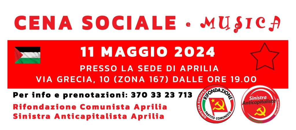 Cena sociale 11 maggio Aprilia
