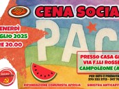 Locandina cena sociale 4 luglio 2025 a Campoleone in via fratelli rosselli, 15