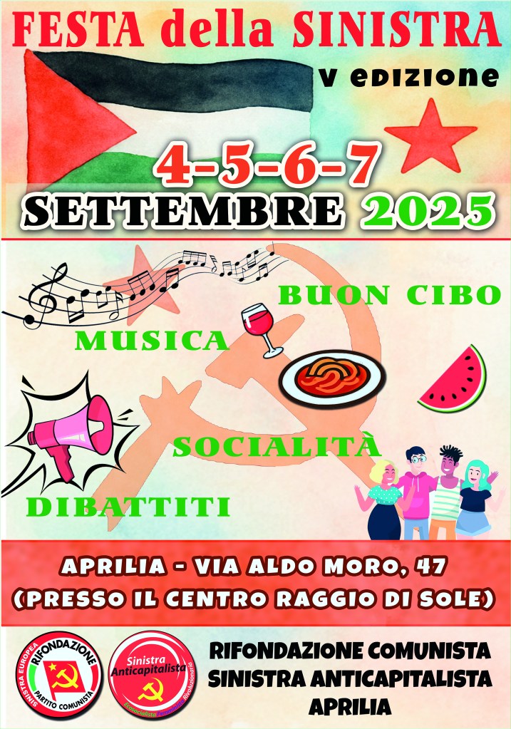 Festa della Sinistra Aprilia dal 4 al 7 settembre 2025 